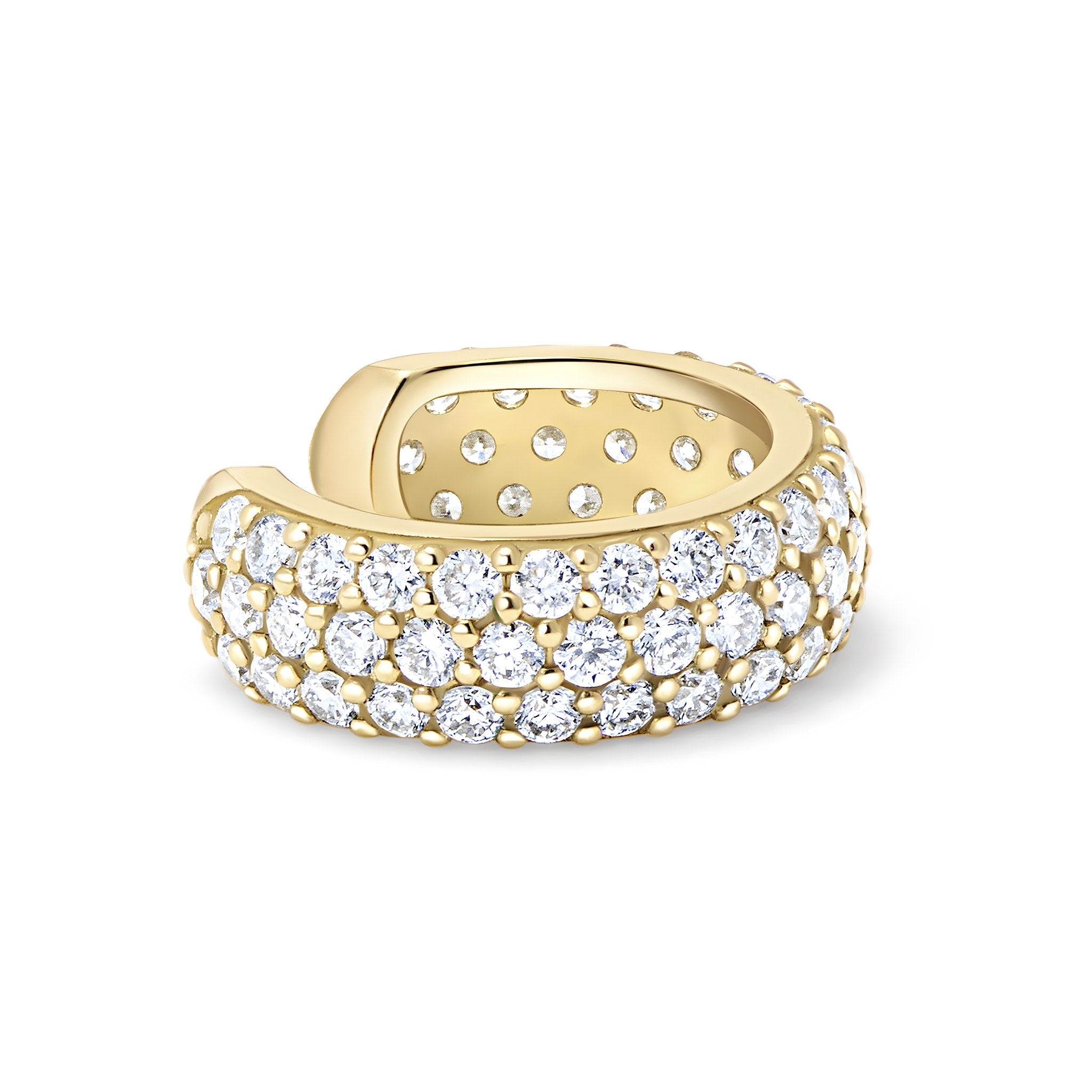 E’LHAA Pavé diamond conch ear cuff in yellow gold, lab-grown diamonds