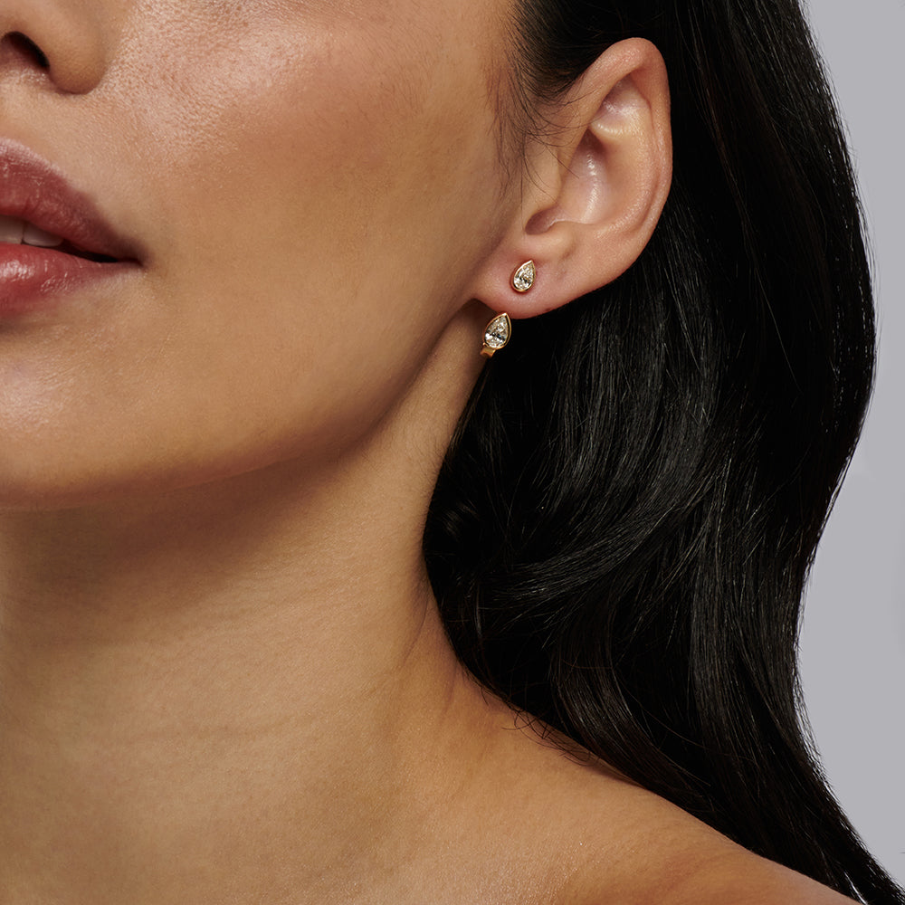 HALO DUO DROP DIAMOND EARRINGS