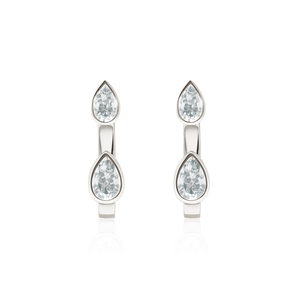 HALO DUO DROP DIAMOND EARRINGS