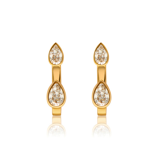 HALO DUO DROP DIAMOND EARRINGS