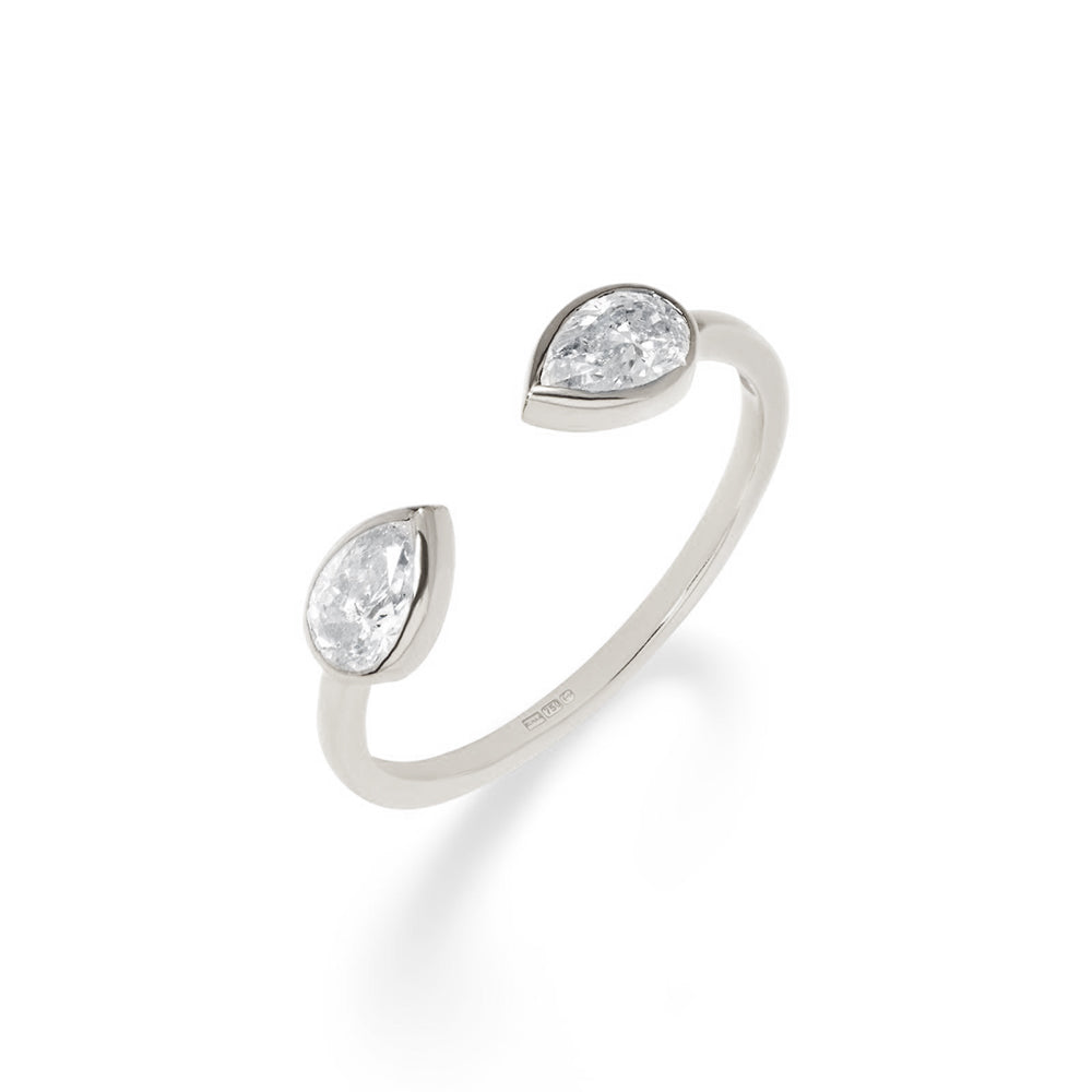2 STONE SENA DIAMOND RING WHITE GOLD – ELHAA Fine Jewellery