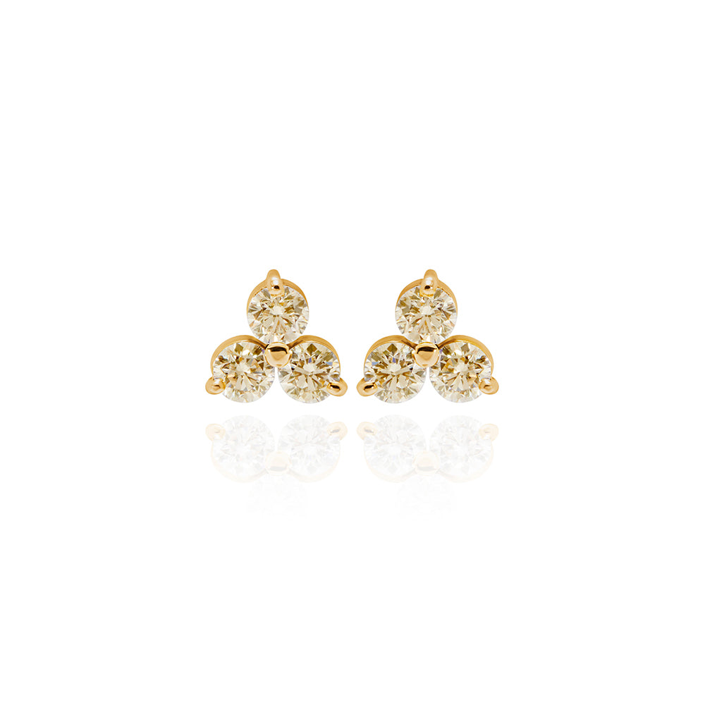 TRÉVO CHAMPAGNE DIAMOND STUDS