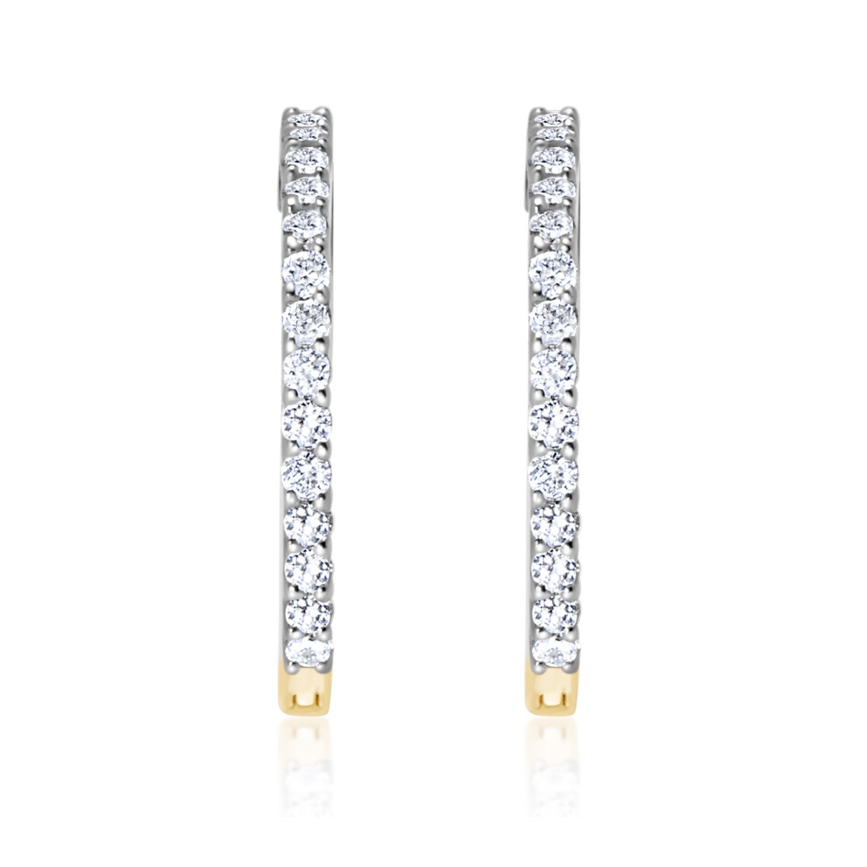 E’LHAA Aria diamond hoops in yellow gold, lab-grown diamonds