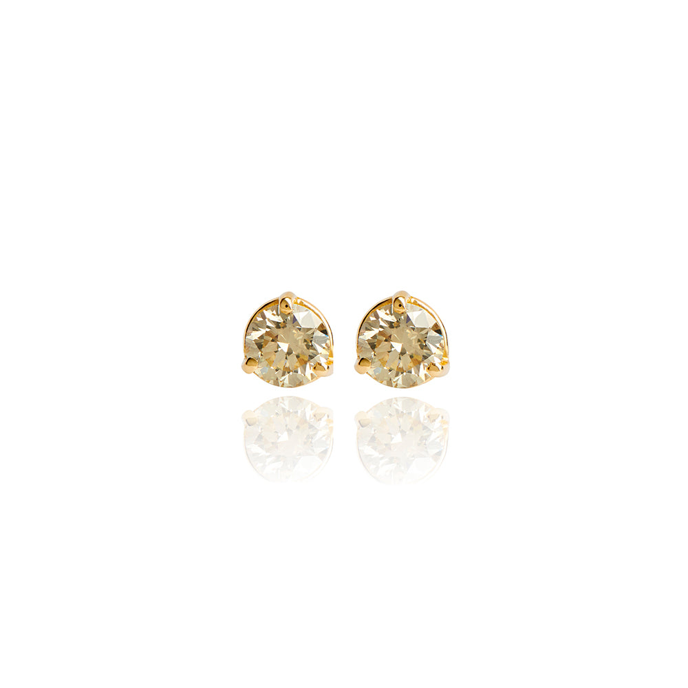 SOLO CHAMPAGNE DIAMOND STUDS