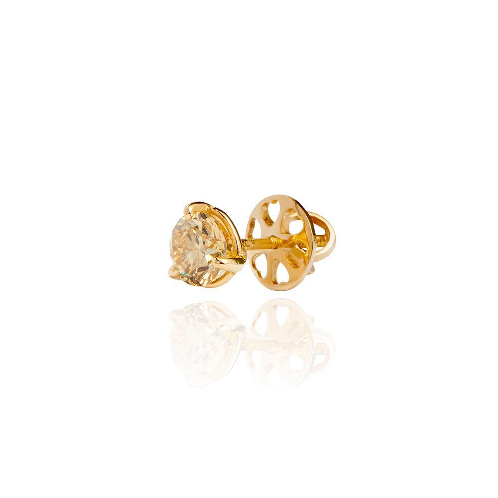 SOLO CHAMPAGNE DIAMOND STUDS