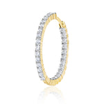 E’LHAA Aria double diamond hoops in yellow gold, lab-grown diamonds