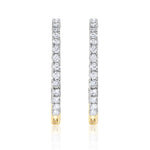 E’LHAA Aria double diamond hoops in yellow gold, lab-grown diamonds