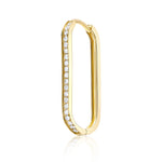 E’LHAA Luxe oval huggie earrings in yellow gold, lab-grown diamonds
