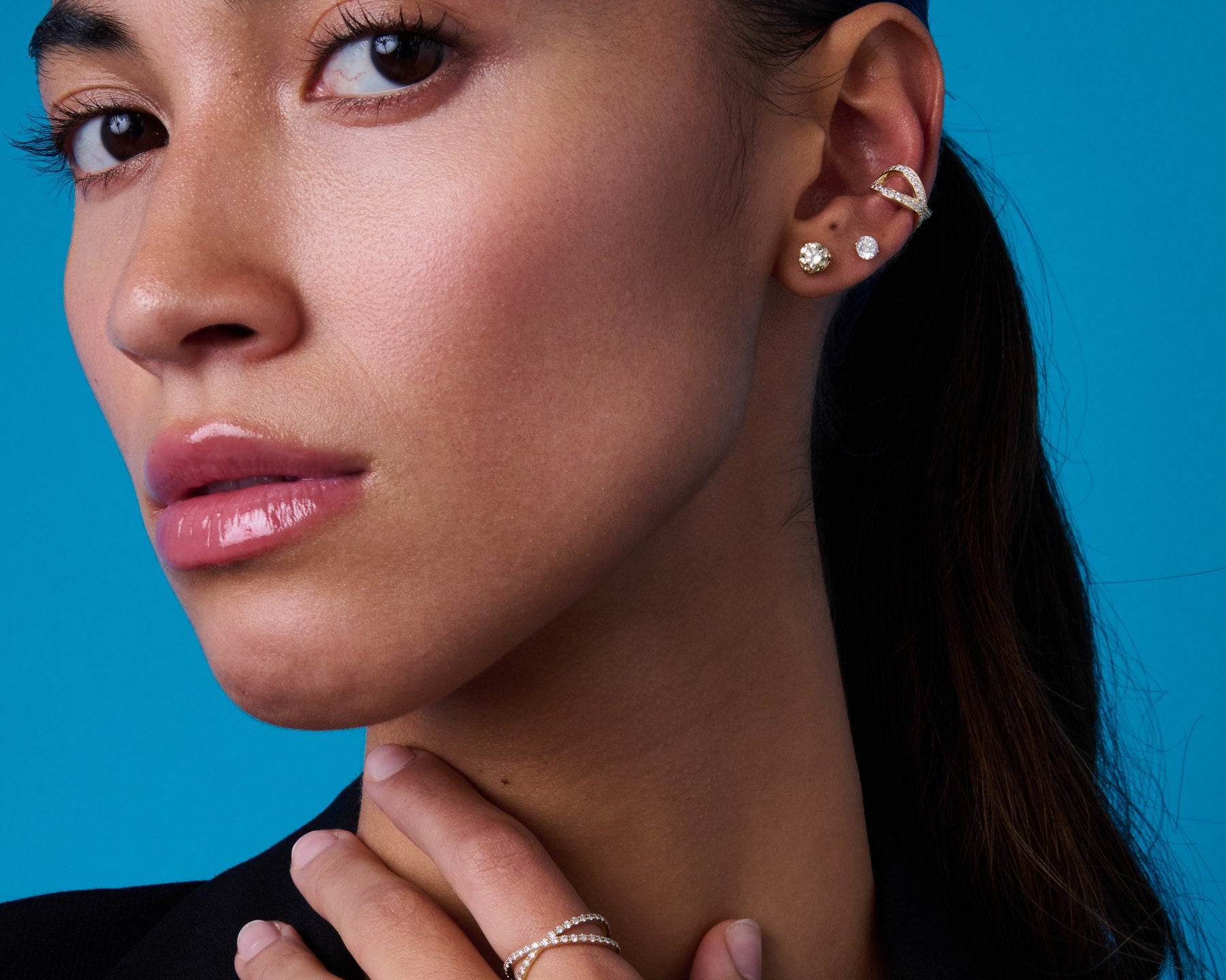 E’LHAA ear cuffs and Opulence ring, worn