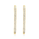 E’LHAA Luxe oval huggie earrings in yellow gold, lab-grown diamonds