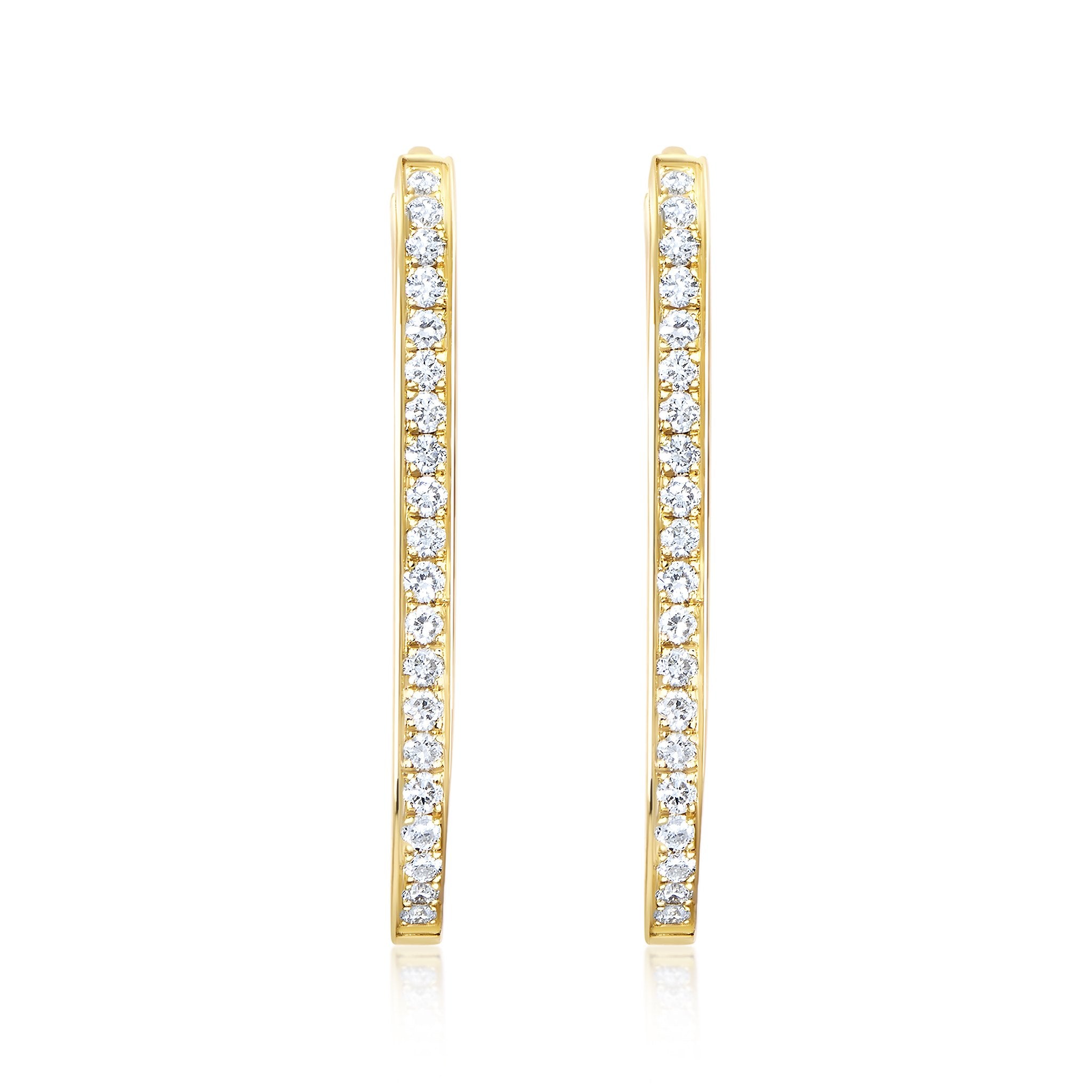 E’LHAA Luxe oval huggie earrings in yellow gold, lab-grown diamonds